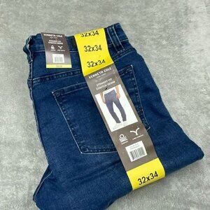 Kenneth Cole Straight Fit Stretch Denim Jeans 32x34 Blue Comfort a0190